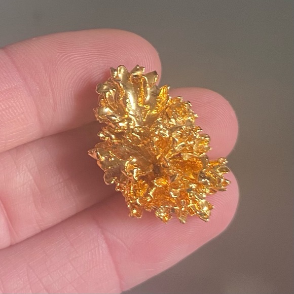 Modernist Gold Nugget Style Earrings - Picture 4 of 4